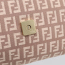 FENDI Zucchino Canvas Mamma Baguette Shoulder Bag Beige Gold Auth 215525V-17