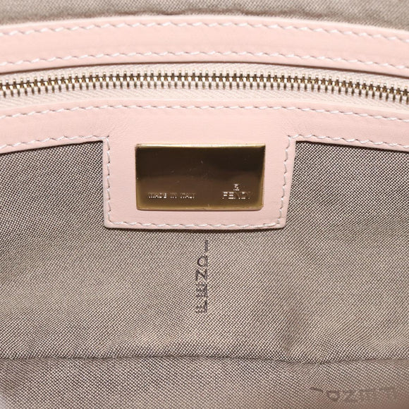 FENDI Zucchino Canvas Mamma Baguette Shoulder Bag Beige Gold Auth 215525V