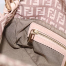 FENDI Zucchino Canvas Mamma Baguette Shoulder Bag Beige Gold Auth 215525V-22