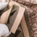 FENDI Zucchino Canvas Mamma Baguette Shoulder Bag Beige Gold Auth 215525V-24