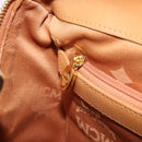 MCM Vicetos Logogram Boston Bag PVC Leather Brown Gold Auth 215529-25