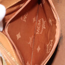 MCM Vicetos Logogram Boston Bag PVC Leather Brown Gold Auth 215529-26
