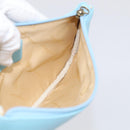 Salvatore Ferragamo Gancini Accessory Pouch Leather Light Blue Gold Auth 215537A-17