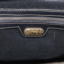 FENDI Pequin Canvas Boston Bag PVC Black Brown Auth 215539-17