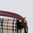 BURBERRY Nova Check Shoulder Bag Canvas Beige Gold Auth 215541-14
