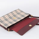 BURBERRY Nova Check Shoulder Bag Canvas Beige Gold Auth 215541-15