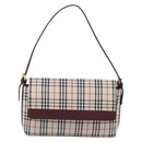 BURBERRY Nova Check Shoulder Bag Canvas Beige Gold Auth 215541-2