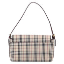 BURBERRY Nova Check Shoulder Bag Canvas Beige Gold Auth 215541-3