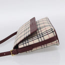 BURBERRY Nova Check Shoulder Bag Canvas Beige Gold Auth 215541-4