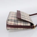 BURBERRY Nova Check Shoulder Bag Canvas Beige Gold Auth 215541-5