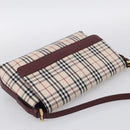 BURBERRY Nova Check Shoulder Bag Canvas Beige Gold Auth 215541-6