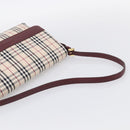 BURBERRY Nova Check Shoulder Bag Canvas Beige Gold Auth 215541-7