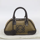 LOEWE Amazonas Hand Bag Suede Beige Silver Auth 215542V-25