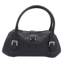 LOEWE Hand Bag Leather Black Silver Auth 215546V-2