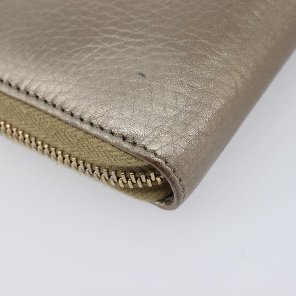 GUCCI Soho Long Wallet Leather Gold 308004 Auth 215554V