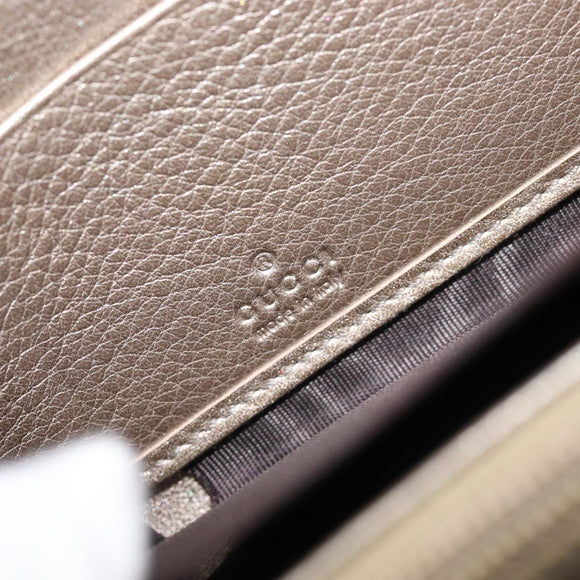 GUCCI Soho Long Wallet Leather Gold 308004 Auth 215554V