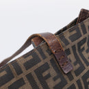 FENDI Zucca Canvas Tote Bag Black Brown Auth 215555-15