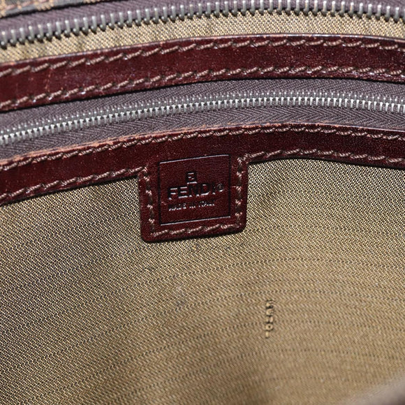 FENDI Zucca Canvas Tote Bag Black Brown Auth 215555