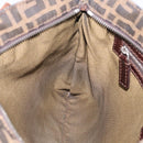 FENDI Zucca Canvas Tote Bag Black Brown Auth 215555-20