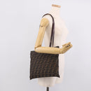 FENDI Zucca Canvas Tote Bag Black Brown Auth 215555-24
