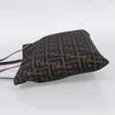 FENDI Zucca Canvas Tote Bag Black Brown Auth 215555-4