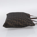 FENDI Zucca Canvas Tote Bag Black Brown Auth 215555-5