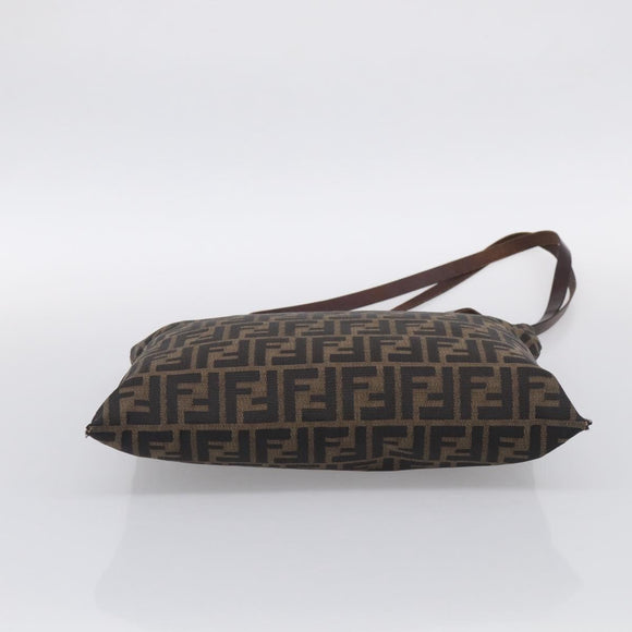 FENDI Zucca Canvas Tote Bag Black Brown Auth 215555