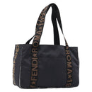 FENDI Tote Bag Canvas Black Auth 215557-1