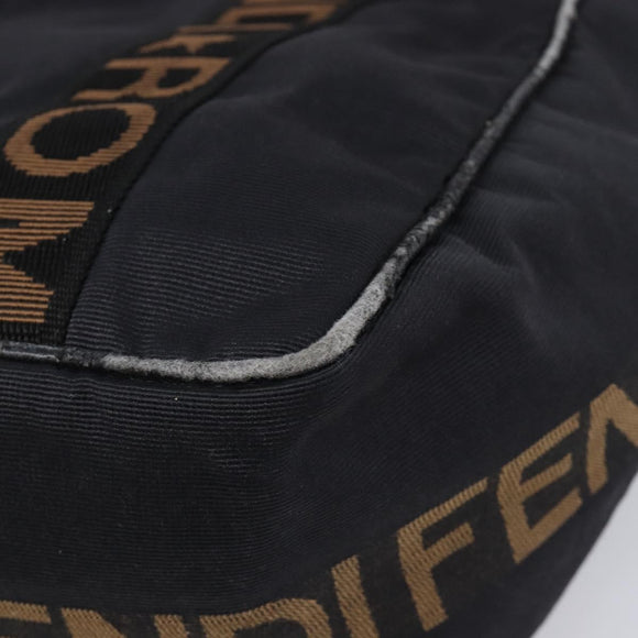 FENDI Tote Bag Canvas Black Auth 215557