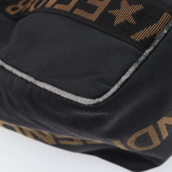 FENDI Tote Bag Canvas Black Auth 215557
