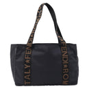 FENDI Tote Bag Canvas Black Auth 215557-3