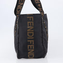 FENDI Tote Bag Canvas Black Auth 215557-4