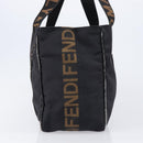 FENDI Tote Bag Canvas Black Auth 215557-5