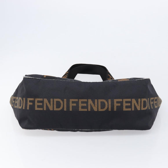 FENDI Tote Bag Canvas Black Auth 215557