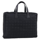 CHANEL New Travel Line Hand Bag Nylon Black Gold CC Auth 215558V-1