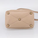 Miu Miu Hand Bag Leather 2way Beige Gold Auth 215564V-11