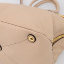 Miu Miu Hand Bag Leather 2way Beige Gold Auth 215564V-12