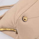 Miu Miu Hand Bag Leather 2way Beige Gold Auth 215564V-13
