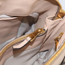 Miu Miu Hand Bag Leather 2way Beige Gold Auth 215564V-26