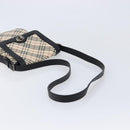 BURBERRY Nova Check Shoulder Bag Canvas Beige Silver Auth 215574V-7