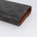 CELINE Triomphe Compact Wallet PVC Black Gold Auth 215575V-10