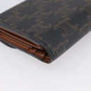 CELINE Triomphe Compact Wallet PVC Black Gold Auth 215575V-11
