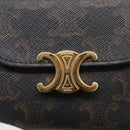 CELINE Triomphe Compact Wallet PVC Black Gold Auth 215575V-12