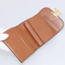 CELINE Triomphe Compact Wallet PVC Black Gold Auth 215575V-14