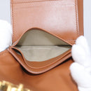 CELINE Triomphe Compact Wallet PVC Black Gold Auth 215575V-22