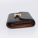 CELINE Triomphe Compact Wallet PVC Black Gold Auth 215575V-5