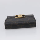 CELINE Triomphe Compact Wallet PVC Black Gold Auth 215575V-6