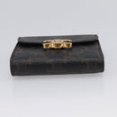 CELINE Triomphe Compact Wallet PVC Black Gold Auth 215575V-7
