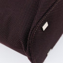 CELINE Shoulder Bag Canvas Bordeaux Silver Auth 215576-12