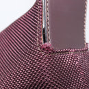 CELINE Shoulder Bag Canvas Bordeaux Silver Auth 215576-14
